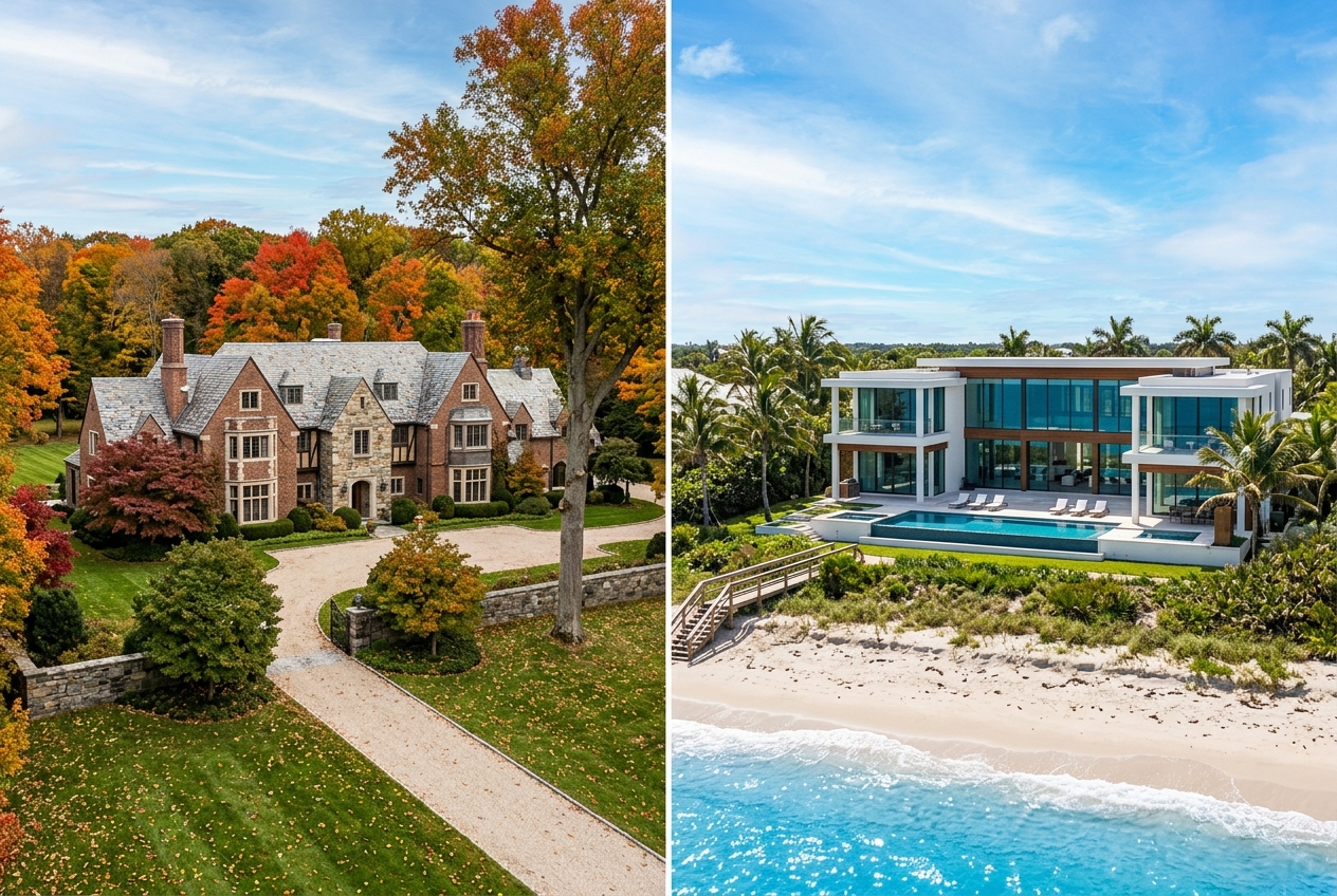 Greenwich Estate vs. Vero Beach Mansion
